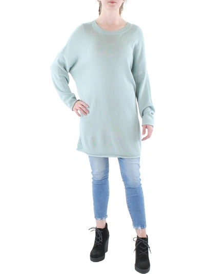 Eileen Fisher Womens Organic Cotton Crewneck Tunic Sweater In Blue
