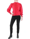 Cece Mock Neck Blouson Sleeve Satin Top In Multi