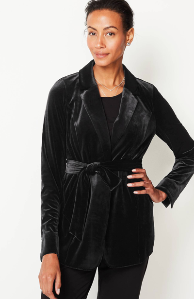 Jjill J.jill Wearever Knit Velvet Jacket In Black