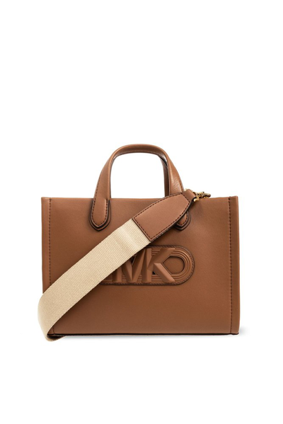 Michael Michael Kors Logo Detailed Strapped Tote Bag In Brown