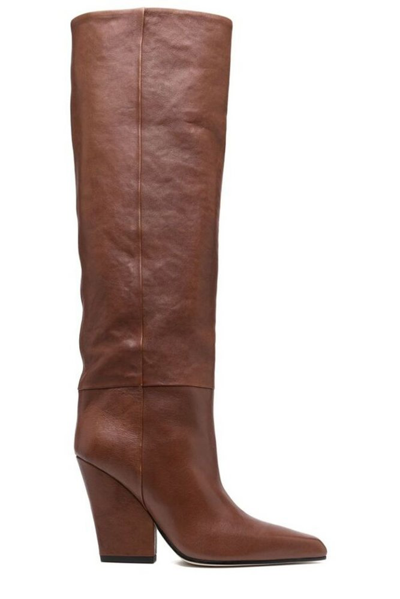 Paris Texas Jane Leather Knee-high Boots In Brown