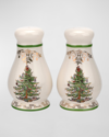 Spode Christmas Tree Gold Salt And Pepper Set In Green
