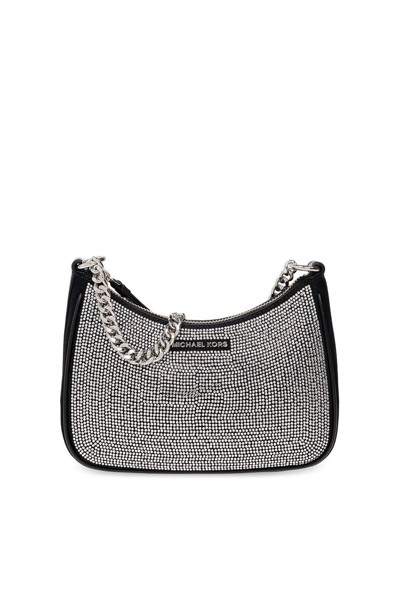 Michael Michael Kors Embellished Chain Linked Shoulder Bag In Black