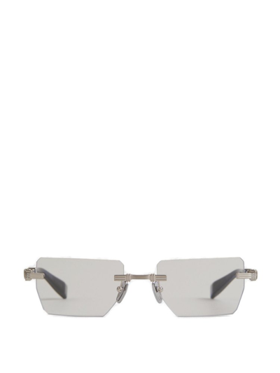 Balmain Eyewear Rectangular Frame Sunglasses In Blue
