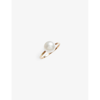 THE ALKEMISTRY THE ALKEMISTRY WOMEN'S YELLOW GOLD POPPY FINCH 14CT YELLOW-GOLD AND PEARL HAMMERED RING