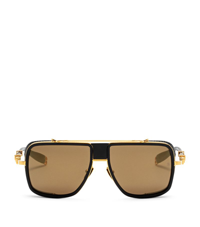 Balmain Eyewear O.r. Pilot-frame Sunglasses In Gold