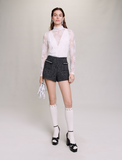 Maje Lace Top For Fall/winter In White