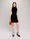 MAJE SHORT VELVET DRESS WITH RHINESTONES FOR FALL/WINTER