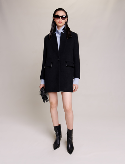 Maje Mid-length Coat For Fall/winter In Black
