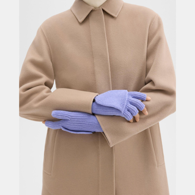 Theory Fold-back Gloves In Cashmere In Grotto