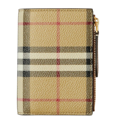 Burberry Check Bifold Wallet In Beige