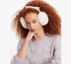 Kate Spade Women's Faux Fur Bow-trim Earmuffs In French Cream