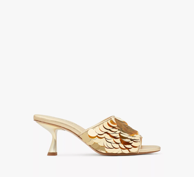 Kate Spade Malibu Sequin Sandals In Light Gold