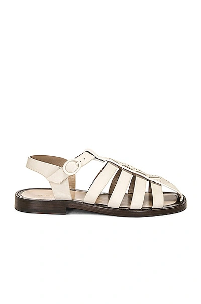 The Row Pablo Leather Sandals In White