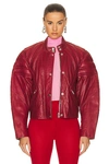 Isabel Marant Chady Leather Biker Jacket In Magenta