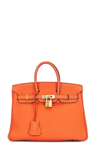 Pre-owned Hermes Birkin 25cm Handbag In Feu Orange
