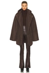 Norma Kamali Sleeping Bag Hooded Padded Shell Coat In Chocolate