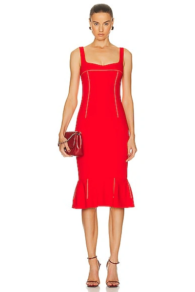 Marni Sleeveless Midi Dress In Red