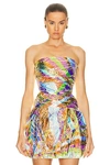 EMILIO PUCCI STRAPLESS CRINKLED TOP