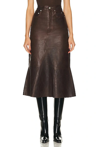 Rick Owens Godet Skirt In Brown