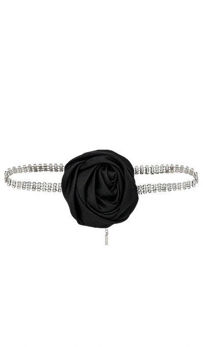 Casa Clara Isabella Flower Choker In Black