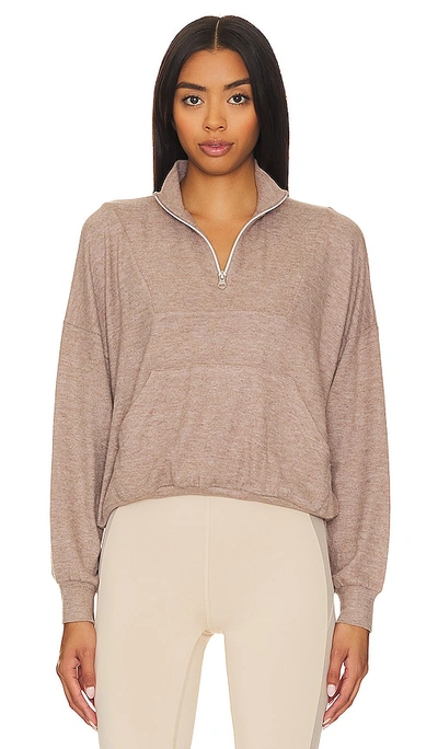 Lna Blake Half Zip In Tan