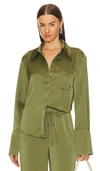 Song Of Style Tito Button Down Shirt In Olive