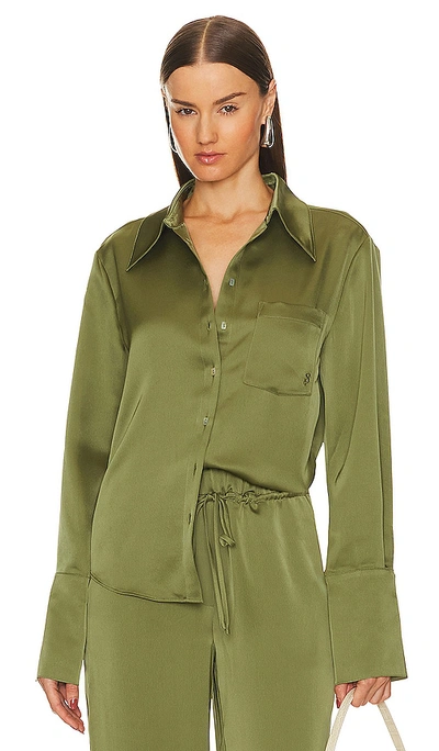 Song Of Style Tito Button Down Shirt In Olive