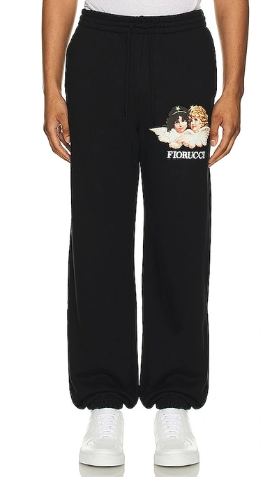 Fiorucci Angels Print Organic Cotton Track Trousers In Black