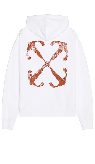 Off-white Scratch Arrow Skate Hoodie In White