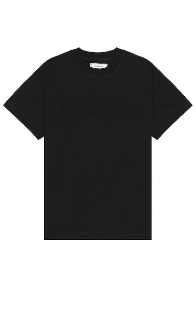 Flâneur Embossed T-shirt In Black