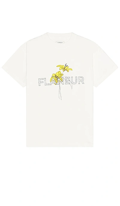 Flâneur T-shirt La Fleur In White