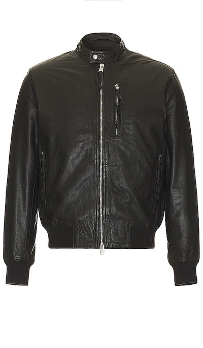 Allsaints Sova Leather Jacket In Anthracite Grey
