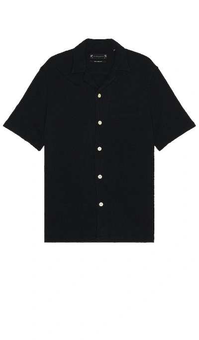 Allsaints Eularia Short Sleeve Relaxed Fit Shirt In Jet Black