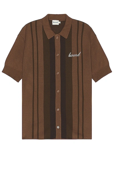 Bound Bollaro Knit Polo In Brown