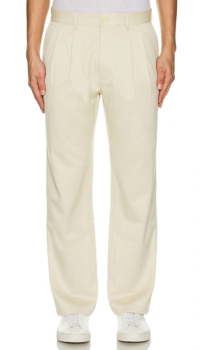 Bound Pleated Smart Trousers In Cream