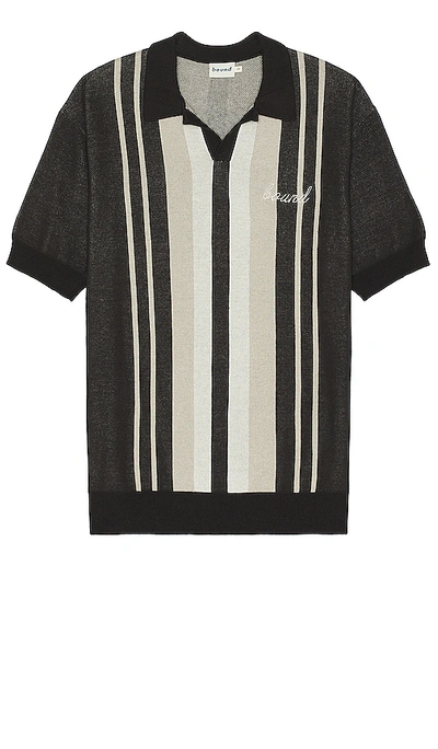 Bound Trapani Knit Polo In Charcoal