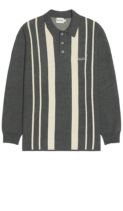 Bound Aprile Long Sleeve Polo In Grey