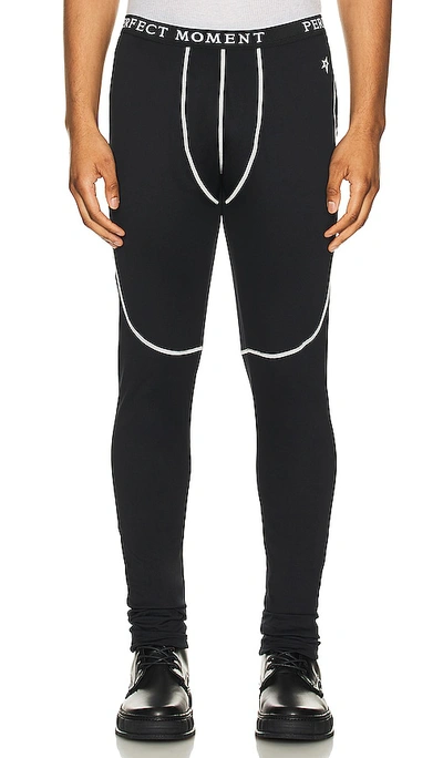 Perfect Moment Thermal Logo-waistband Contrast-stitch Leggings In Black