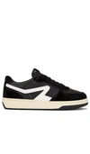Rag & Bone Retro Court Suede-trimmed Leather Sneakers In Black