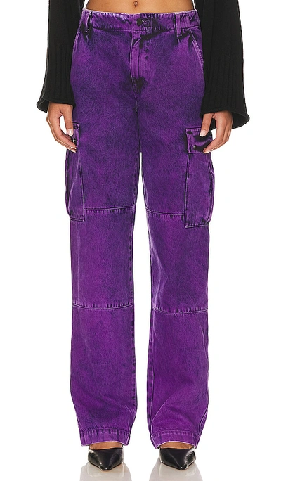 Rta Denim Cargo Pant In Grape