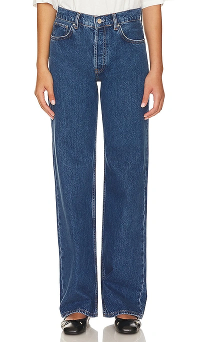 Anine Bing Raw-cut Edge Cropped Jeans In Blue