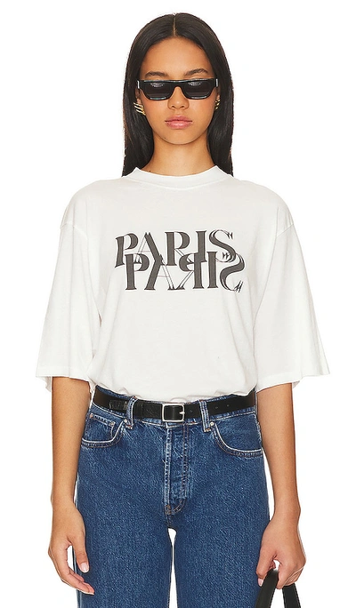 Anine Bing Avi Tee Paris T-shirt In White