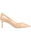 Jimmy Choo Romy 60mm Patent Pointed-toe Pumps In Nude