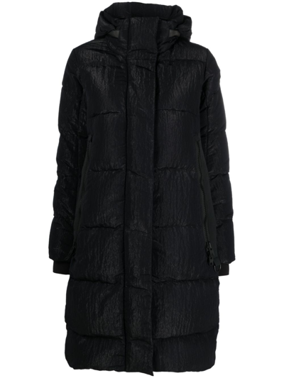 CANADA GOOSE BLACK BYWARD HOODED QUILTED COAT