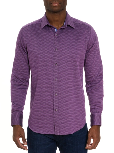 Robert Graham Metro Classic Fit Long Sleeve Button Front Shirt In Purple