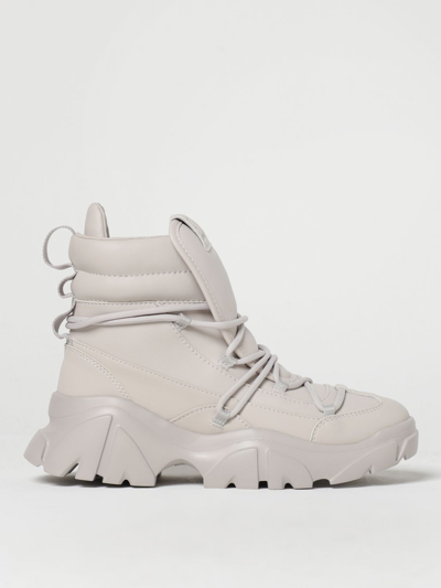 Ea7 Official Store Hiking Boots With A Chunky Sole In Beige Logo