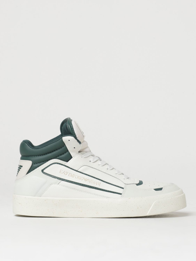 Ea7 High-top Sneaker In White/green