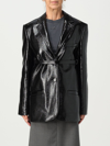 Courrèges Courreges Woman Blazer Black Size 4 Cotton, Polyurethane, Elastane In Black