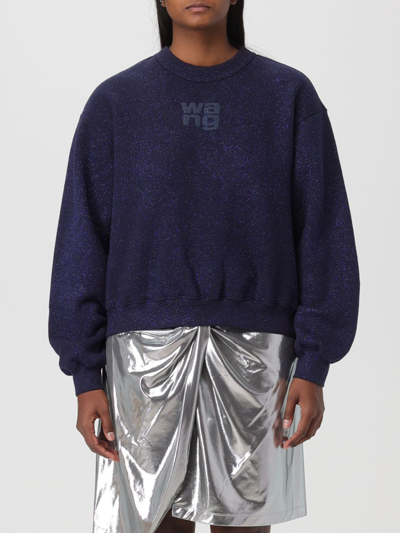 Alexander Wang Logo-print Glitter-detail Sweatshirt In Grey 1